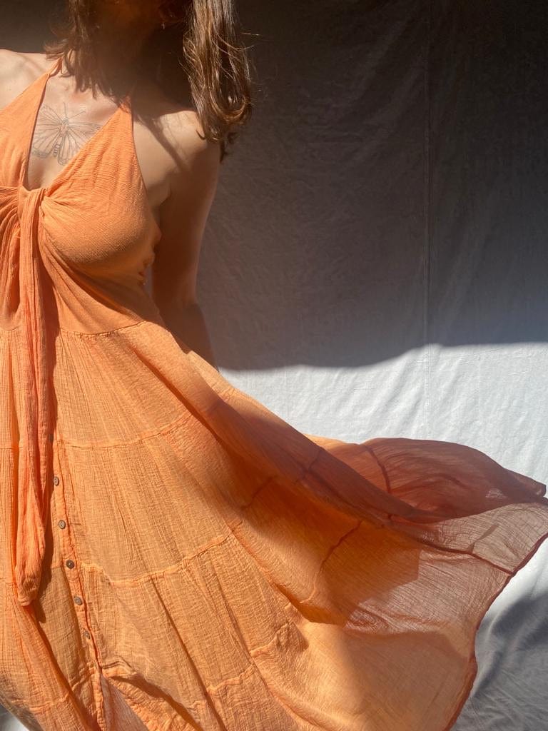 Free people orange top maxi dress