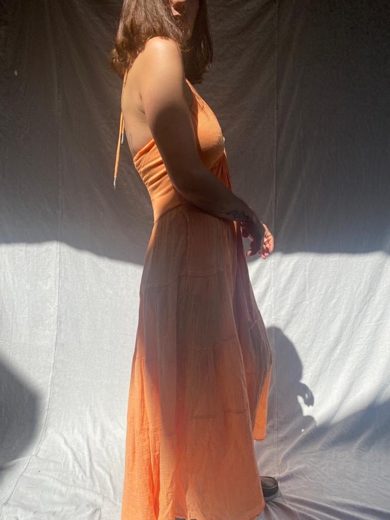 Free people orange top maxi dress