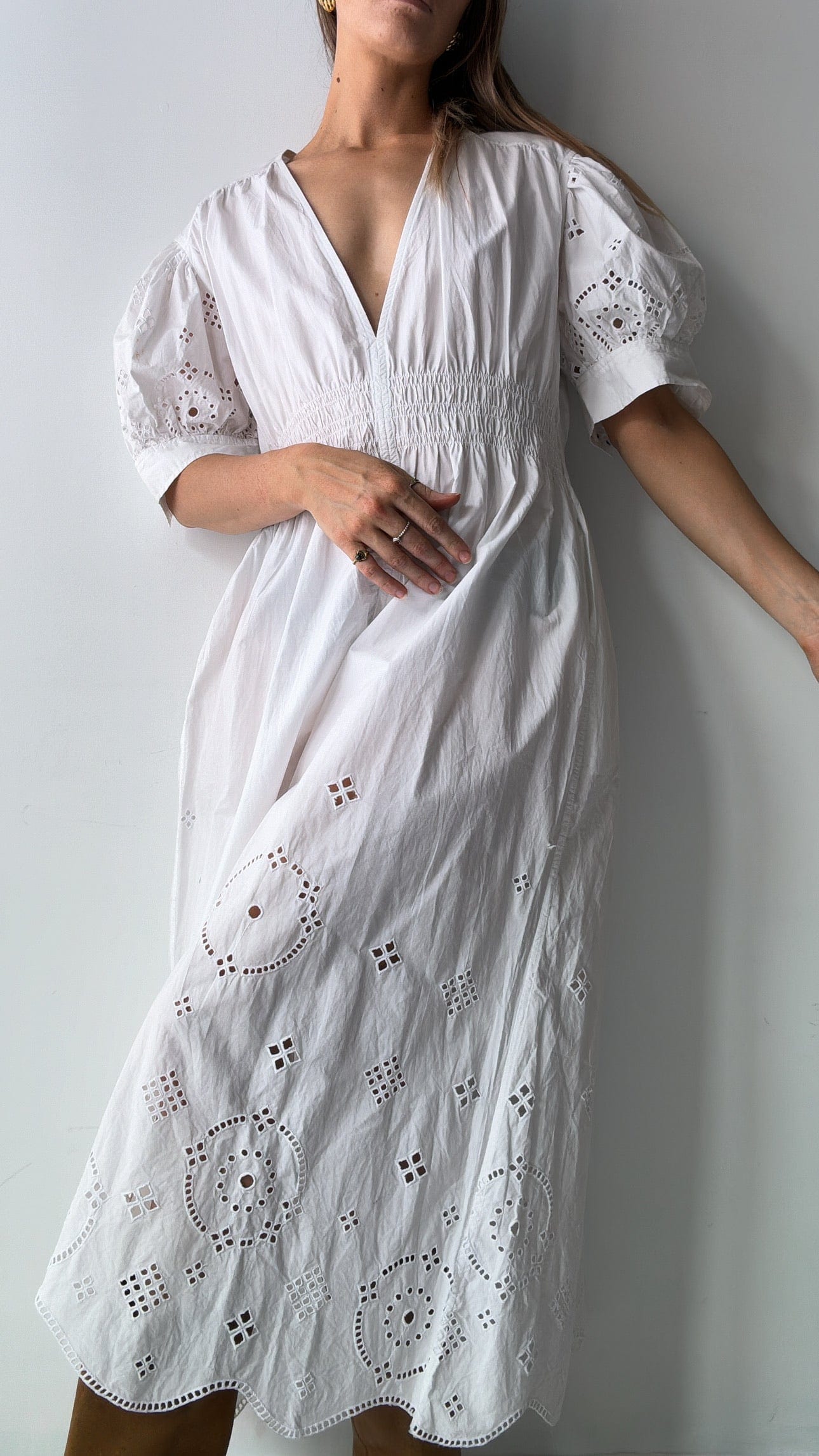 Sistergolden Dress Ganni Ingalls Cutwork Lace Dress