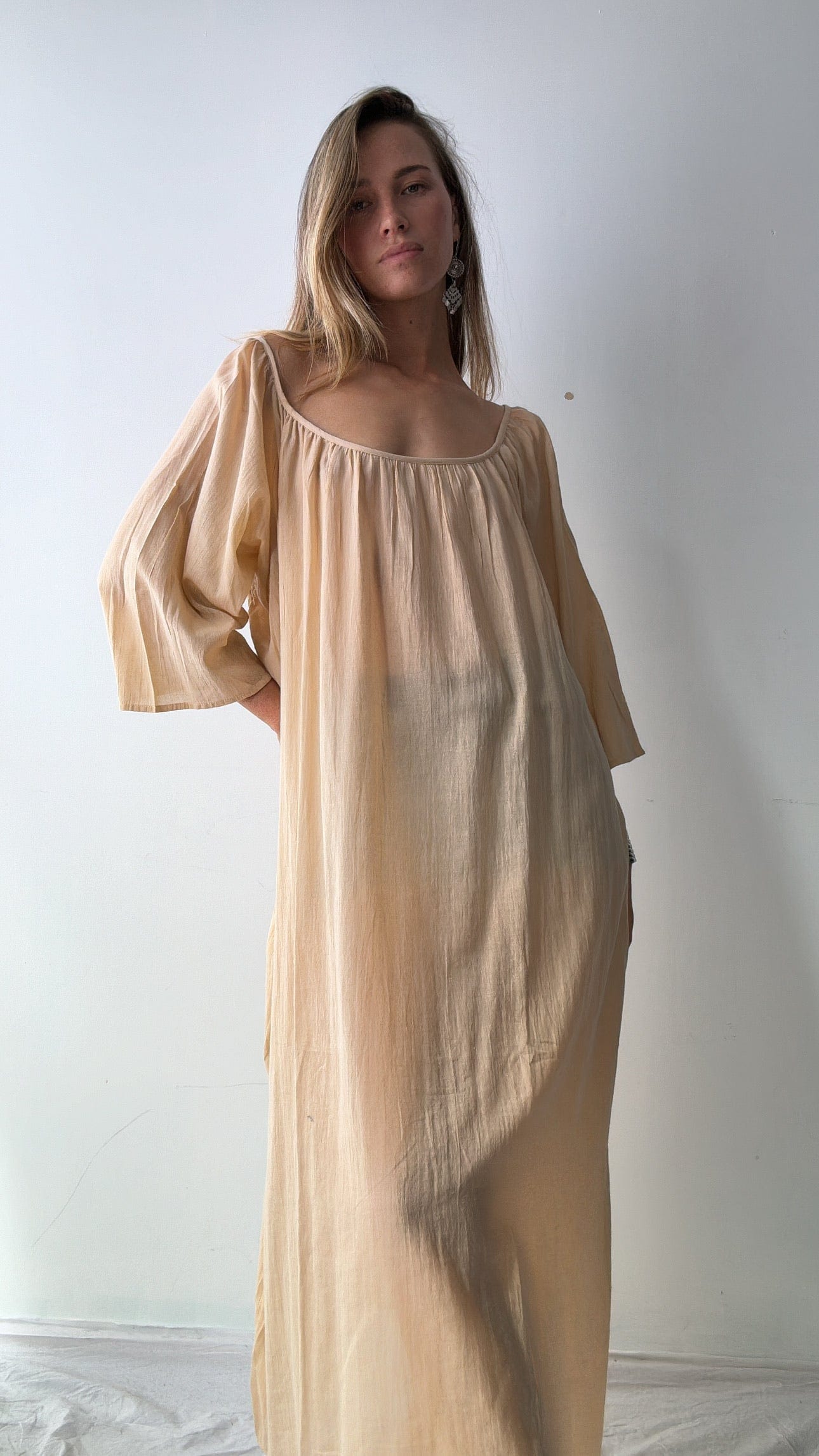 Sistergolden Dress Summertime Round Neck Tea