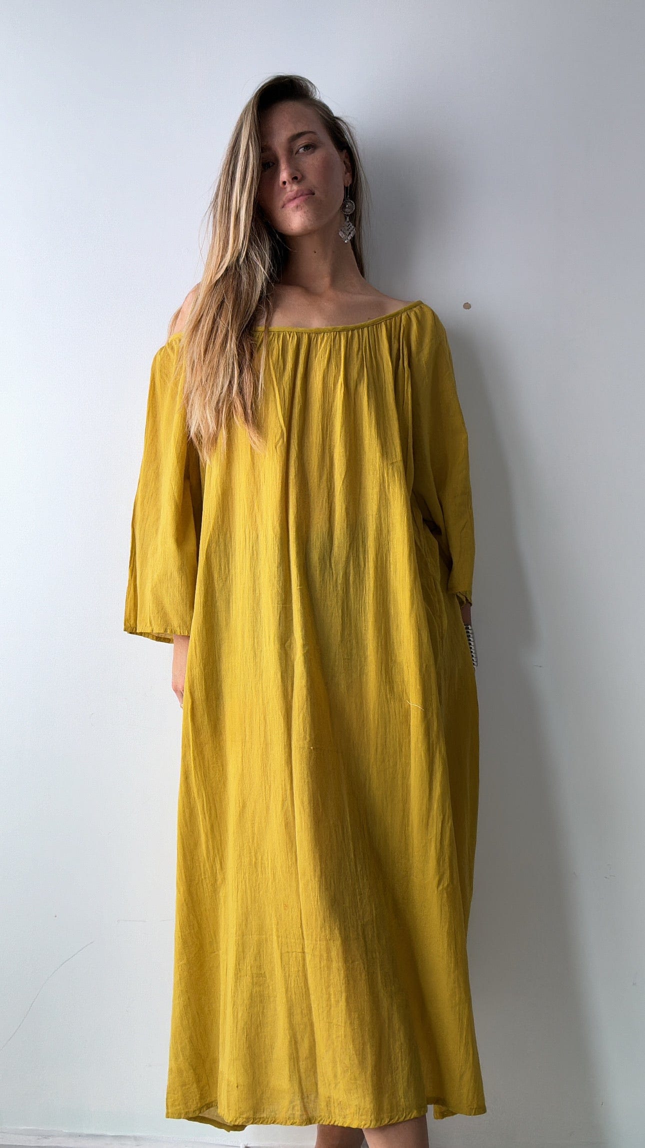 Sistergolden Summertime Round Neck Dress Sunflower